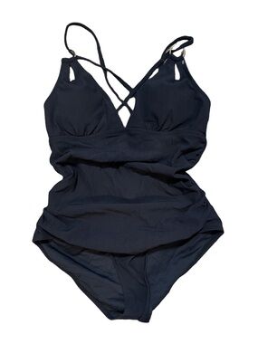 Black Crisscross Strappy One-Piece Swimsuit